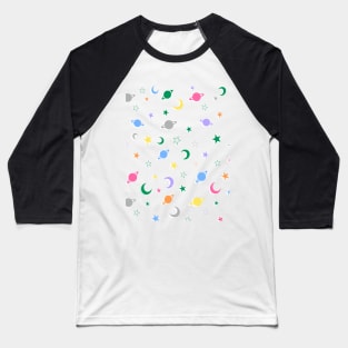 Multi Colour, Space Stars Pattern Baseball T-Shirt